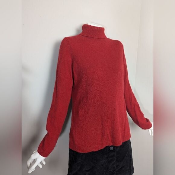 Ann Taylor Red cashmere turtleneck size Large Petite - Picture 4 of 6